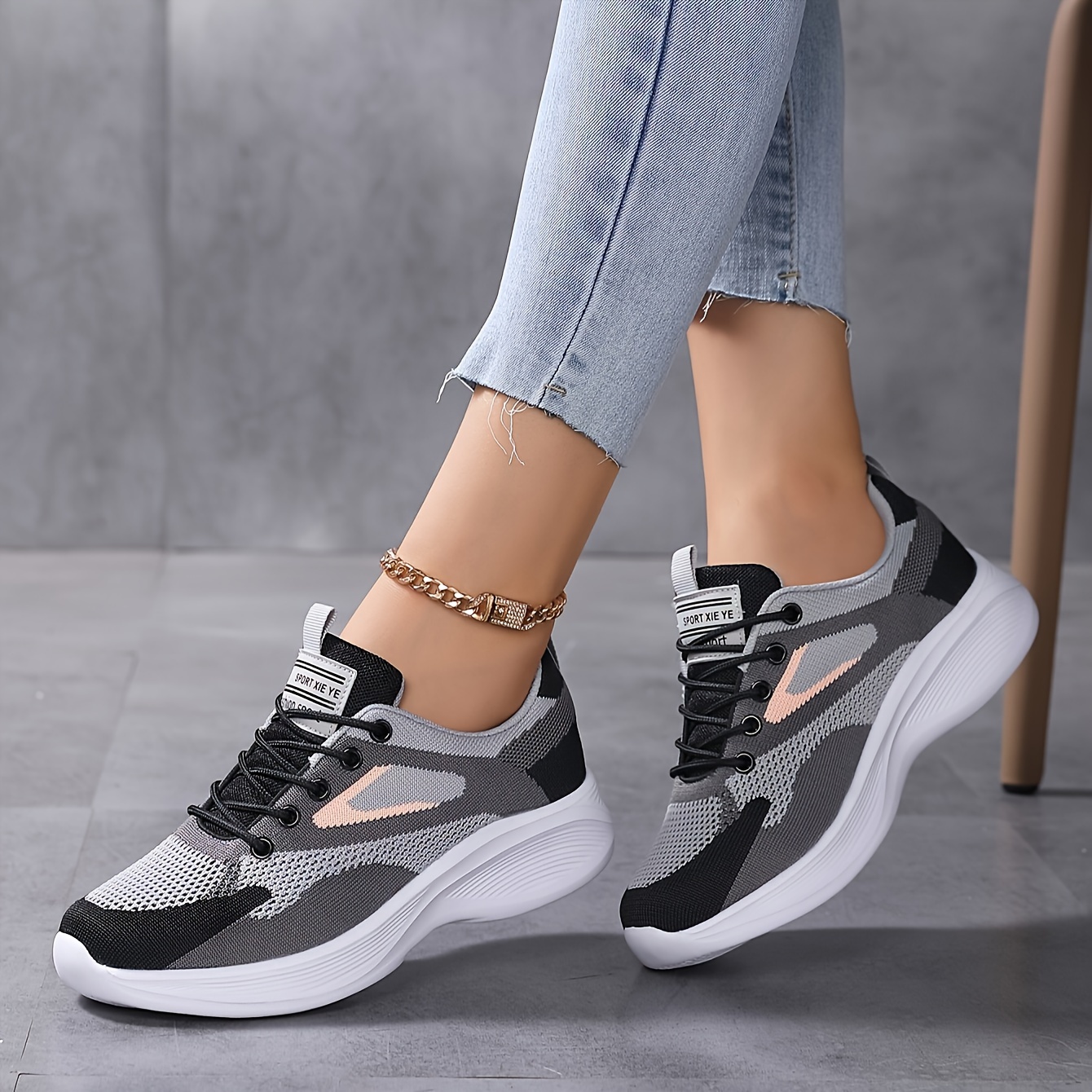 

Women's Breathable Flying Woven Sneakers, Casual Lace Up Outdoor Shoes, Comfortable Low Top Shoes