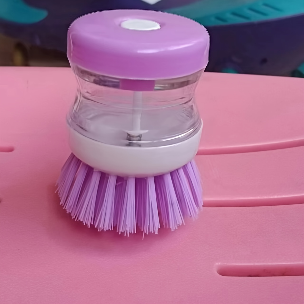 Plastic Pink Liquid Dishwasher Brush