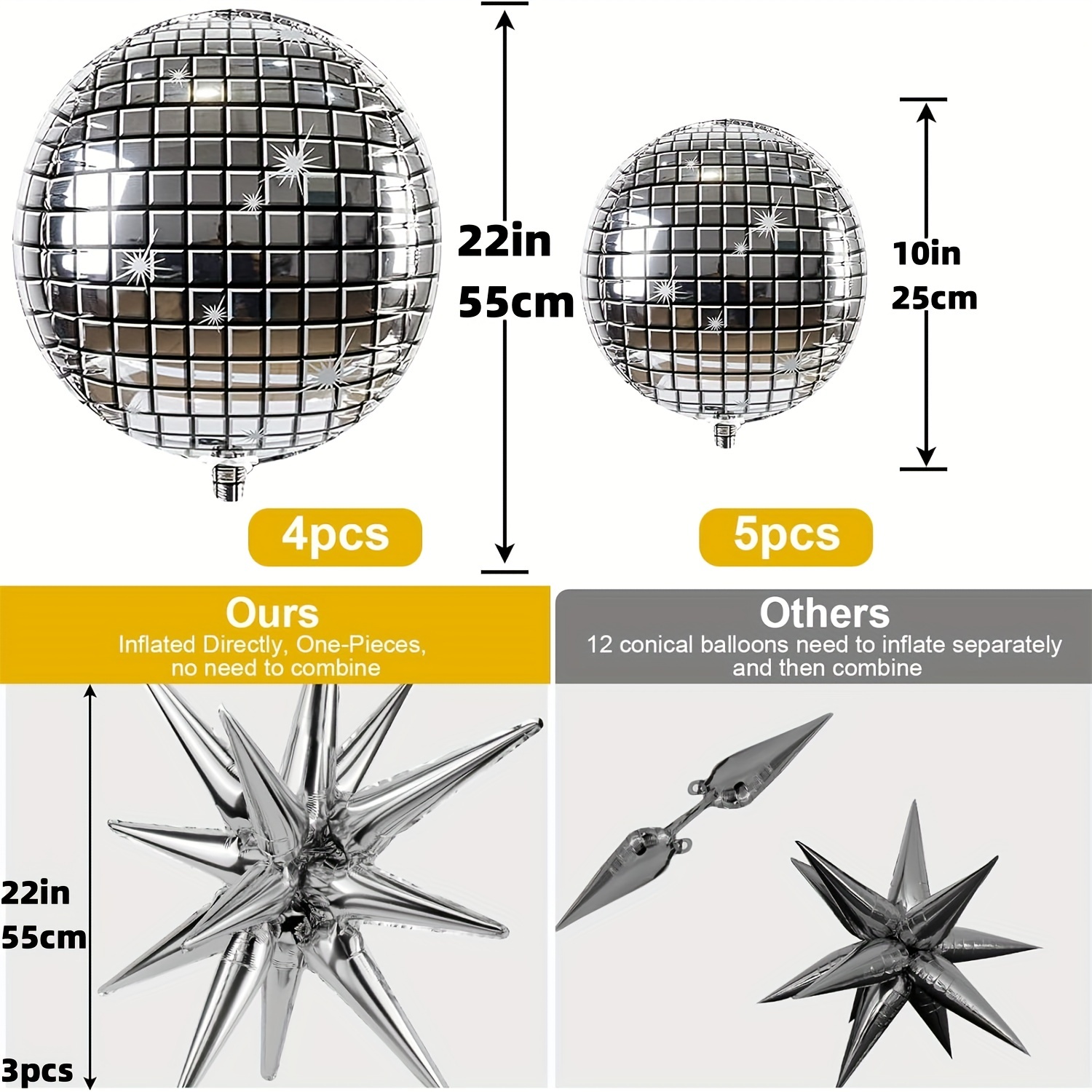 Disco Ball Balloons 70s 80s 90s Theme Disco Party Decor - Temu