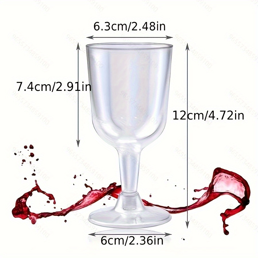 50pcs, Clear Plastic Wine Glasses, 5.07oz Plastic Wine Tasting Glasses,  Reusable Round Wine Cups, Pudding Beer Champagne Dessert Cups, Home Bar  Party