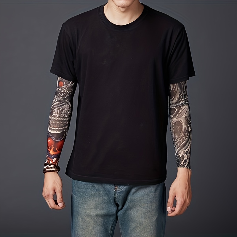 15 pcs tattoo sleeves set sunscreen arm sleeves soft elasticity flower arm gloves cycling details 4