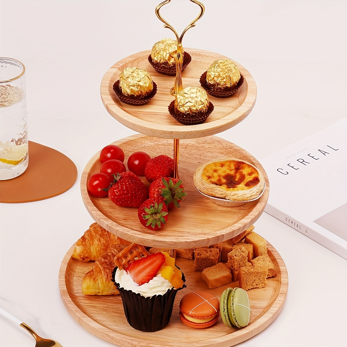 Wooden Tray Dessert Afternoon Tea Tray Kitchen Restaurant - Temu