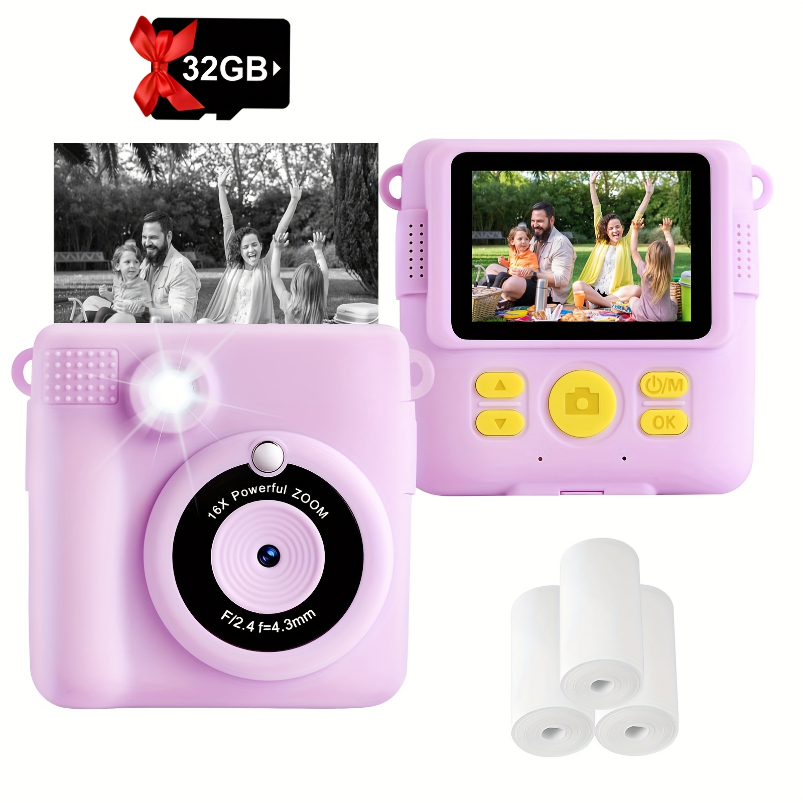 Impresora de fotos de cámara instantánea D10 1080P HD Mini cámara