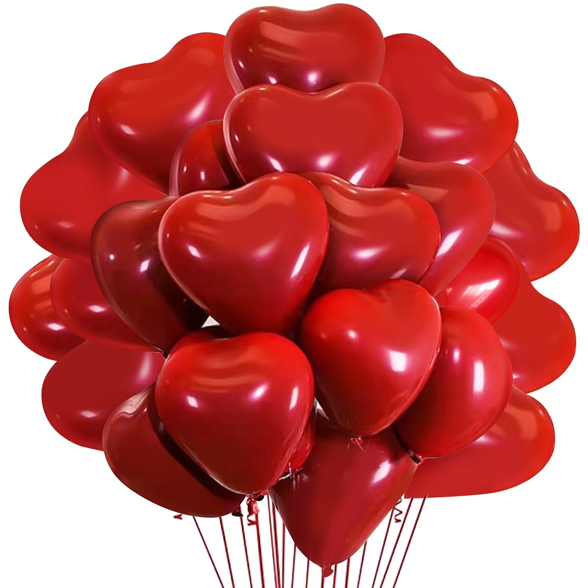 20 Piezas, Globos De Corazón Rojo, Globos De Corazón De Amor De Látex Rojo  De 10 Pulgadas Para El Día De San Valentín, Boda, Aniversario, Compromiso