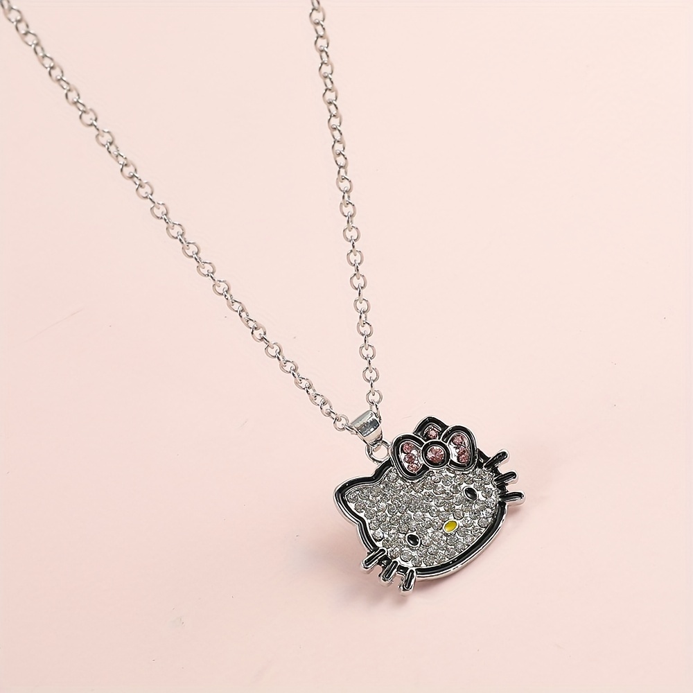 1pc Y2K Jewelry Cute Openable Sanrio Hello Kitty Cat Pendant Necklace For  Girls, Student, Birthday Gifts