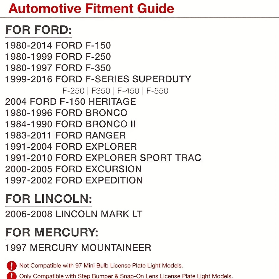 2Pcs LED Number License Plate Lights Lamp For 1999-2016 Ford F150 F250 F350