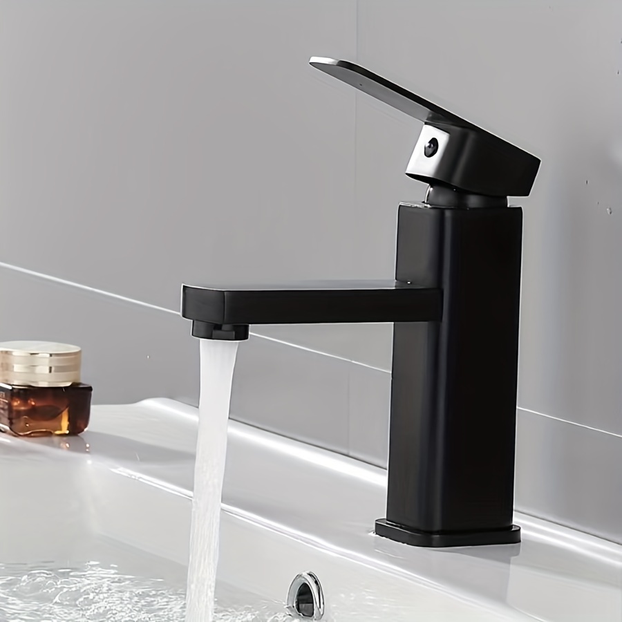 Grifo de lavabo de baño negro de una sola manija alta del fregadero del  lavabo del lavabo del grifo del lavabo del grifo del lavabo