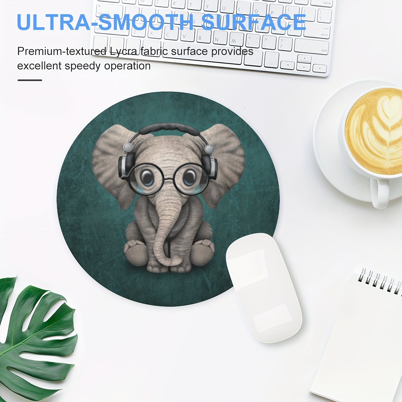 Small Elephant With Headphones Game Mouse Pad Personalized - Temu