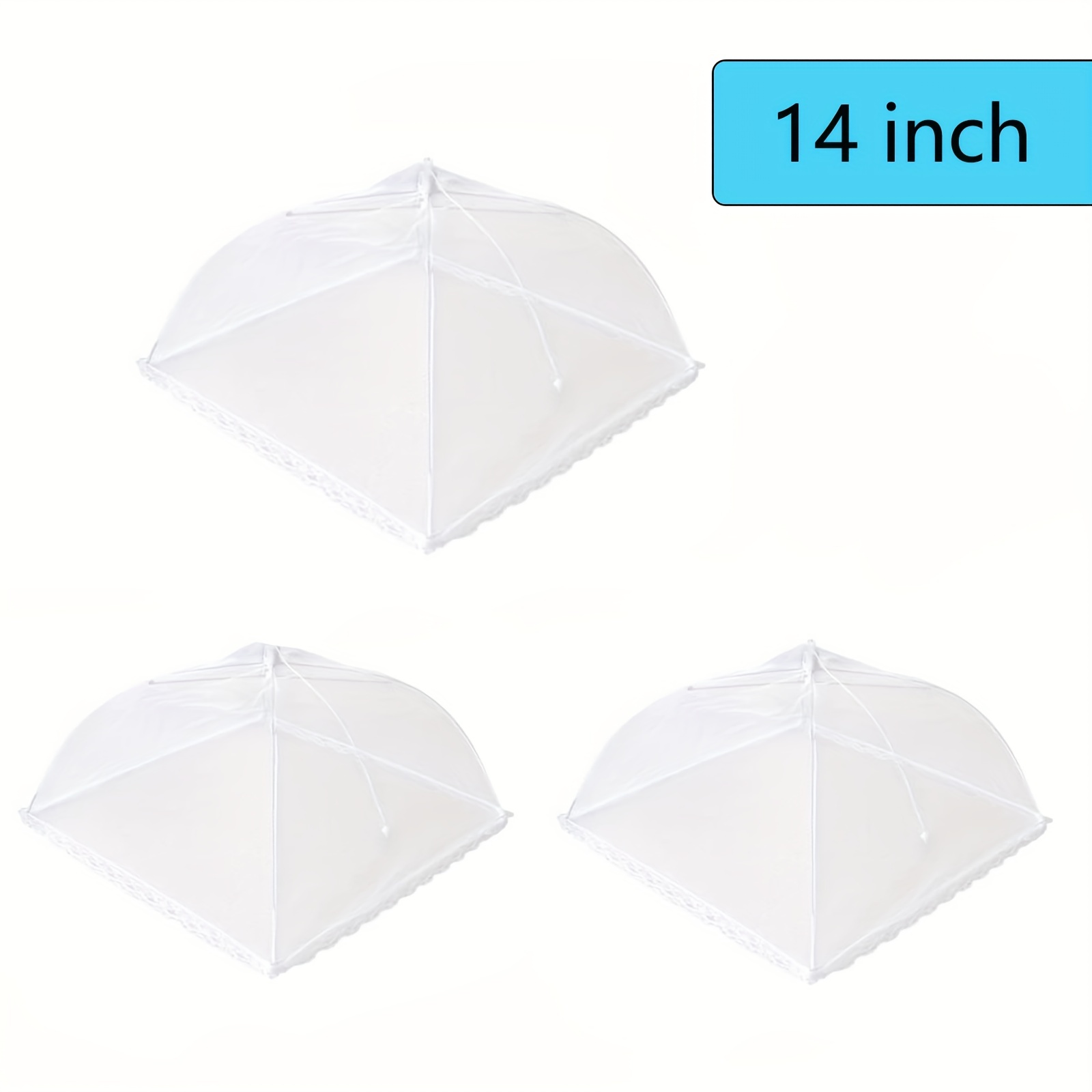 

3 Pack Food Covers For Outdoors Mesh Screen 14 Inch/17inch Collapsible And Reusable Mesh Food Covers For Outside, Bbq Party Supplies, Fruit Cover