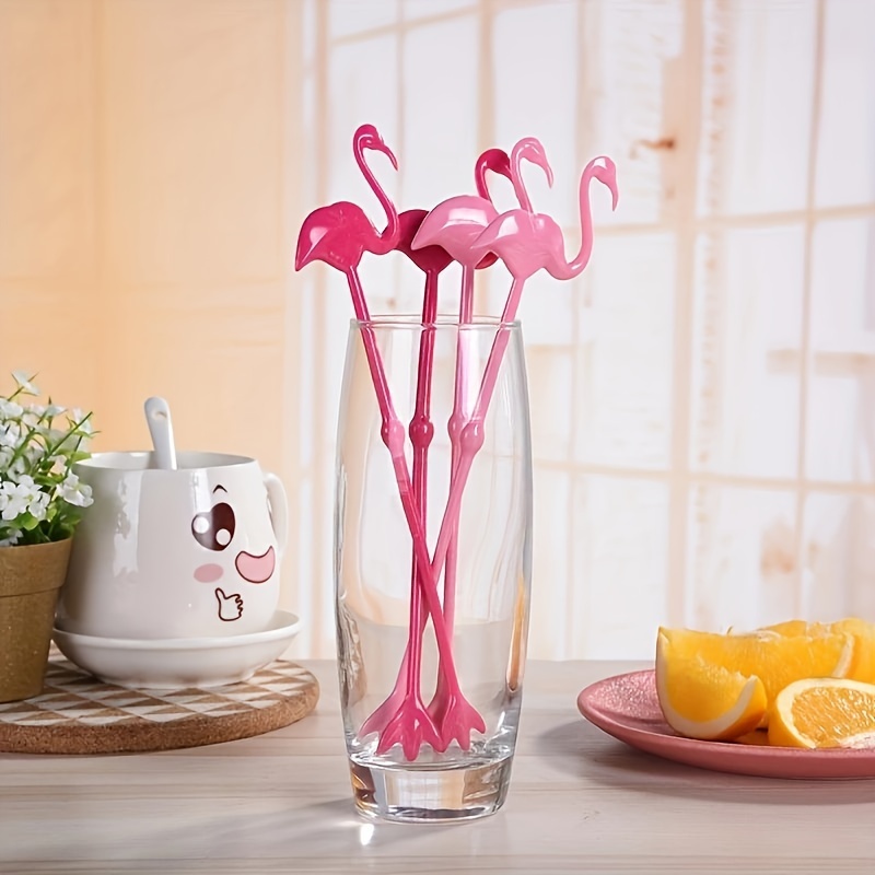 Reusable Green Cactus/rose Red Flamingo Mixer Spoon Stirring Stick