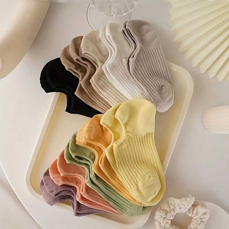 Colorful Ribbed Short Socks Comfy Breathable Elastic Ankle - Temu