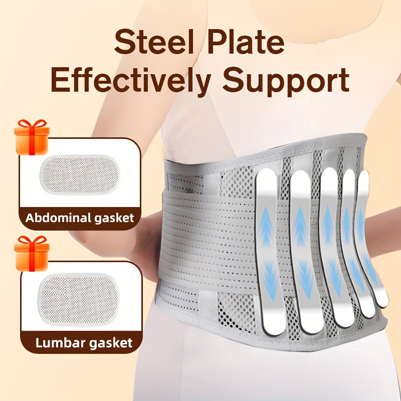 Back Support Belt Steel Plate Support Lower Back Men Women - Temu