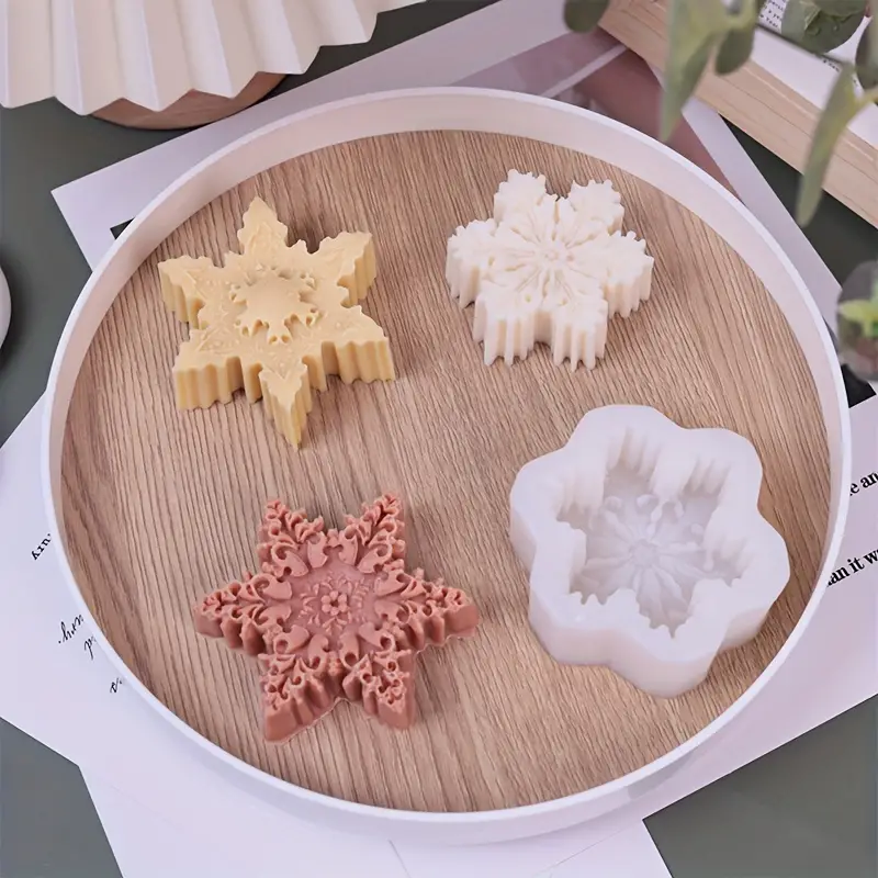 Christmas Snowflake Silicone Mold, 3d Fondant Mold For Diy Pudding  Chocolate Candy Desserts Gummy Handmade Soap Aromatherapy Candle Plaster  Polymer Clay Ice Cube, Bakeware, Cake Decorating Supplies, Baking Supplies,  Kitchen Items 