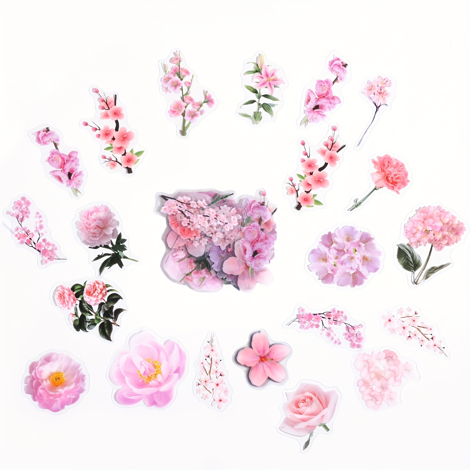 Vintage Rose Floral Stickers Waterproof Transparent Pet Self - Temu