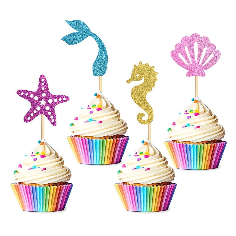 Mermaid Cupcake Topper Under the Sea Party Decorations 