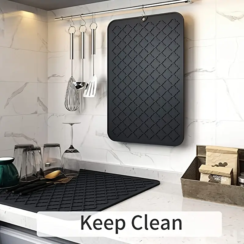 Dish Drying Mats For Kitchen Counter, Heat Resistant Non-slip Draining Mat,  Kitchen Gadgets, Kitchen Accessories, - Temu