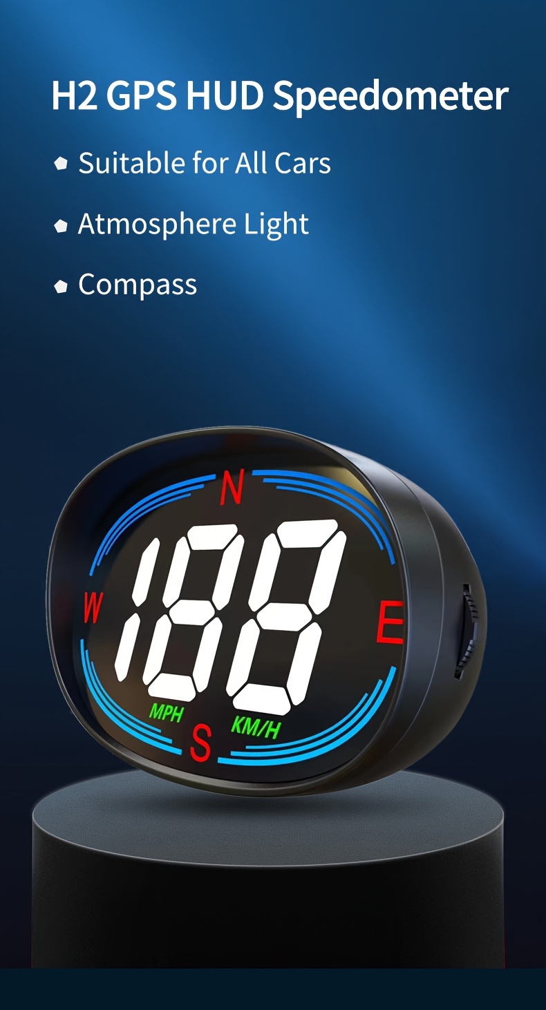 Affichage Tête Haute KAOLALI HUD GPS - Vitesse, Altitude, Alarmes, Compatible Toutes Voitures