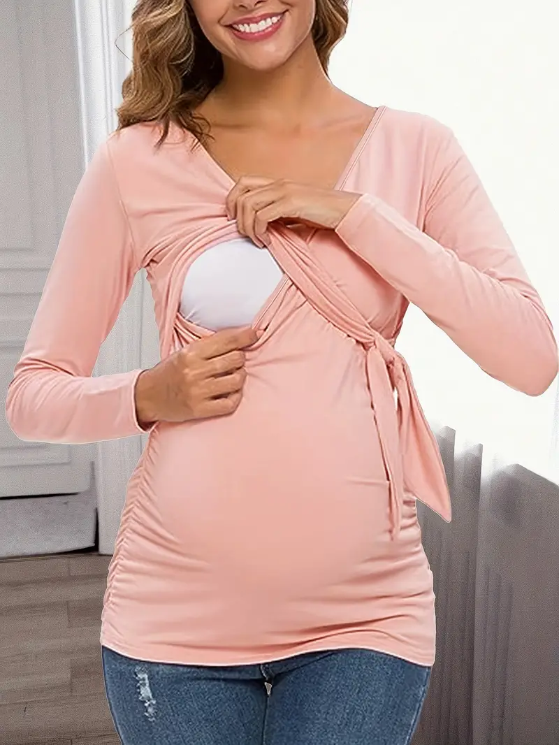 Women\'s Maternity Trendy Nursing V neck T shirt - Temu