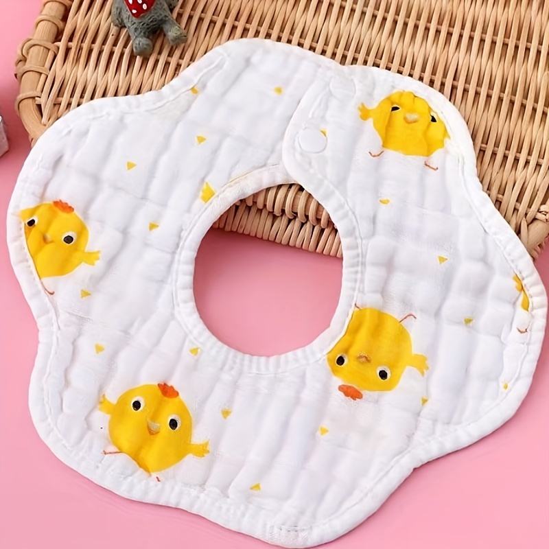 Infant Toddler Cotton Gauze Petal Bib, Absorbent Feeding Bib
