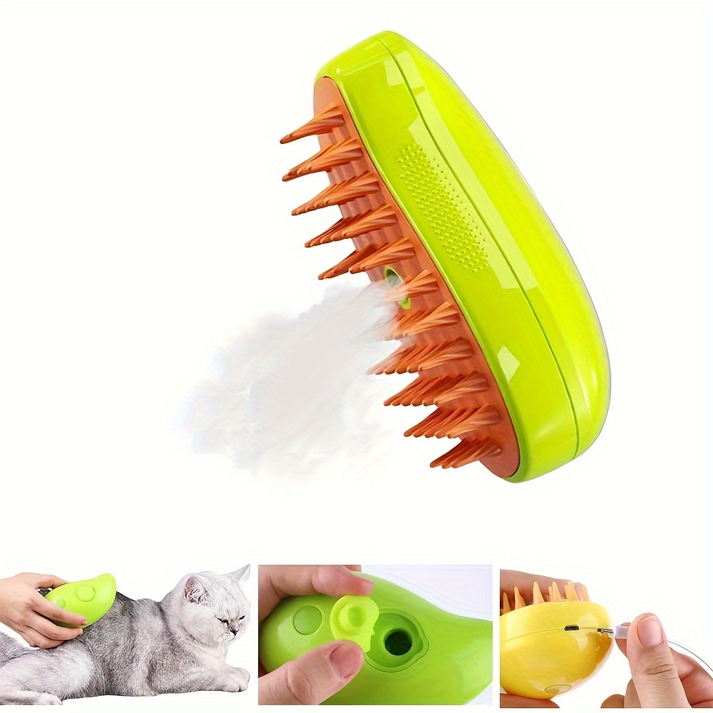 Brosse vapeur antistatique 3 en 1 pour chat, peigne de Massage par  pulvérisation Rechargeable, peigne de toilettage pour cheveux