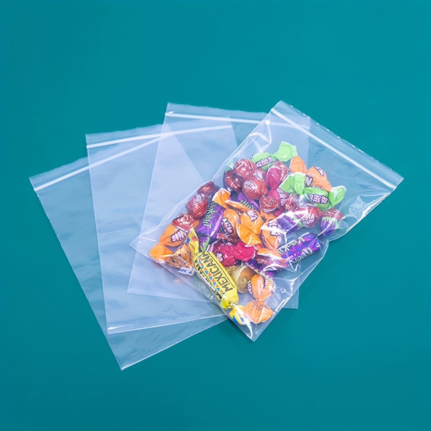 100 bolsas pequeñas de plástico transparente con cierre resellable con  cierre de cierre resellable para joyas, galletas, dulces, fiestas de