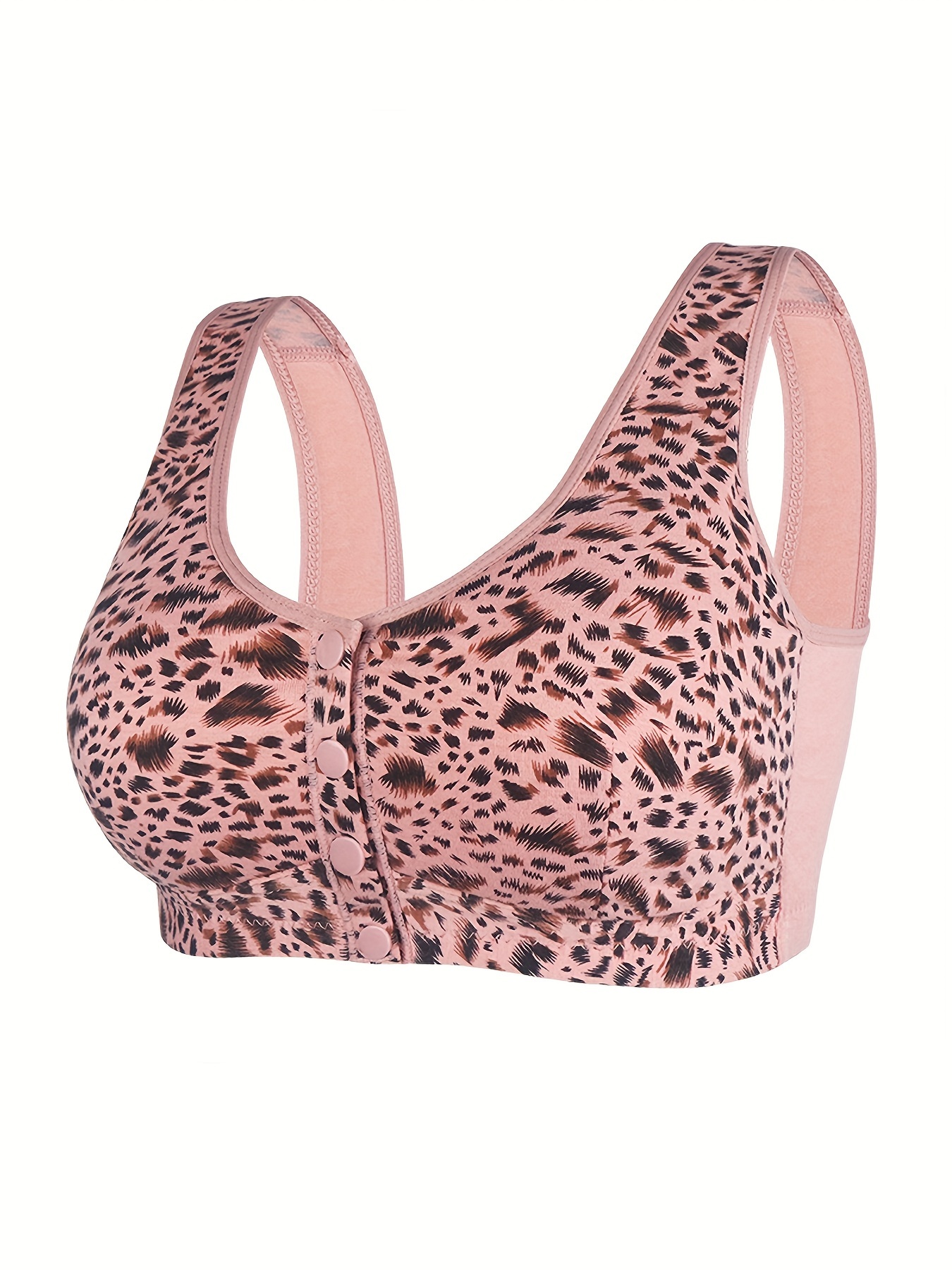 3pcs Leopard Wireless Bras, Comfy & Seamless Cut Out Breathable Bra,  Women's Lingerie & Underwear