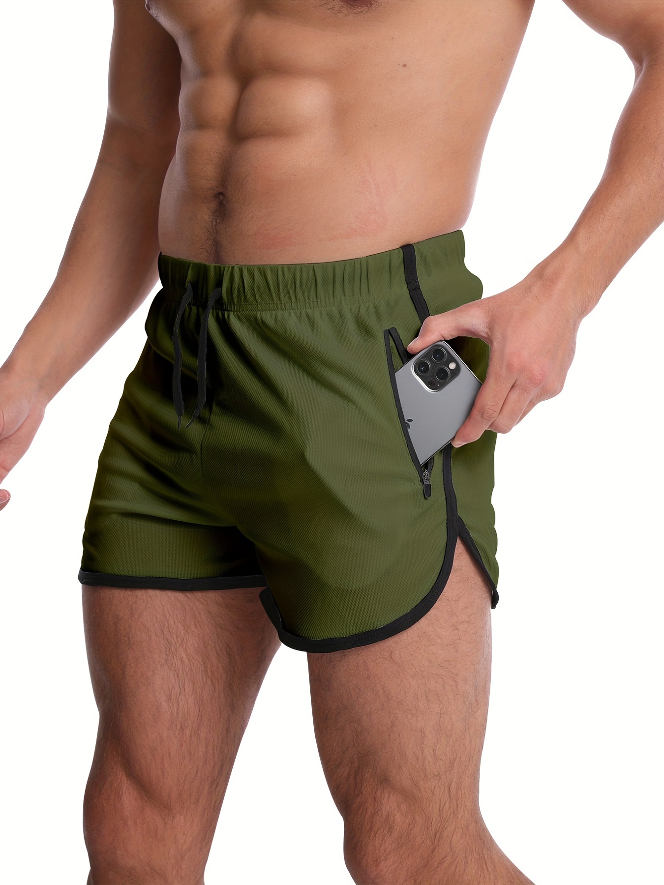 Men's Workout Short  Army Green Shorts for Men