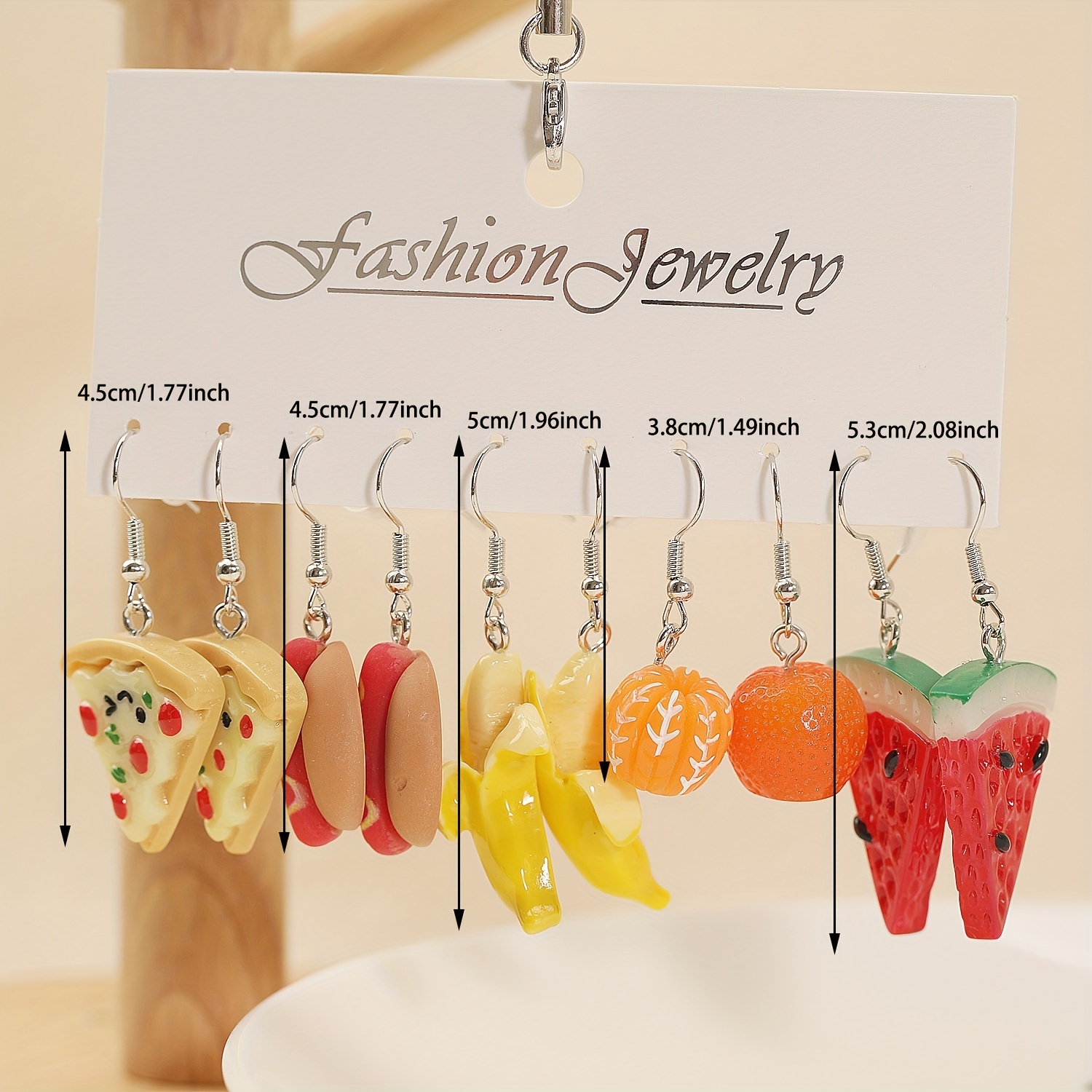 Cute Strawberry Design Dangle Earrings Simple Style Resin - Temu