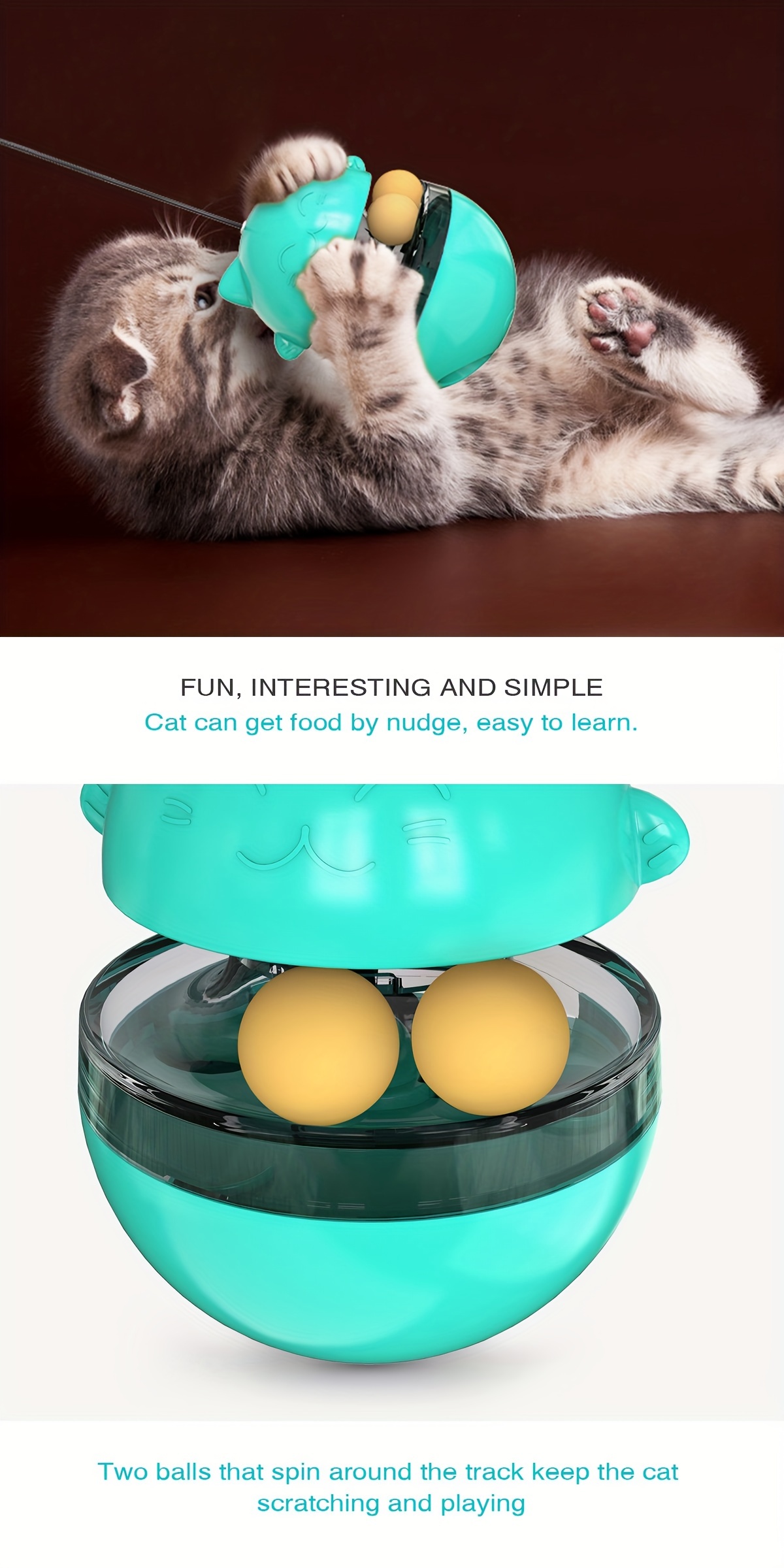 Cat Tumbler Food Dispenser Toy Cat Puzzle Feeder Roller - Temu