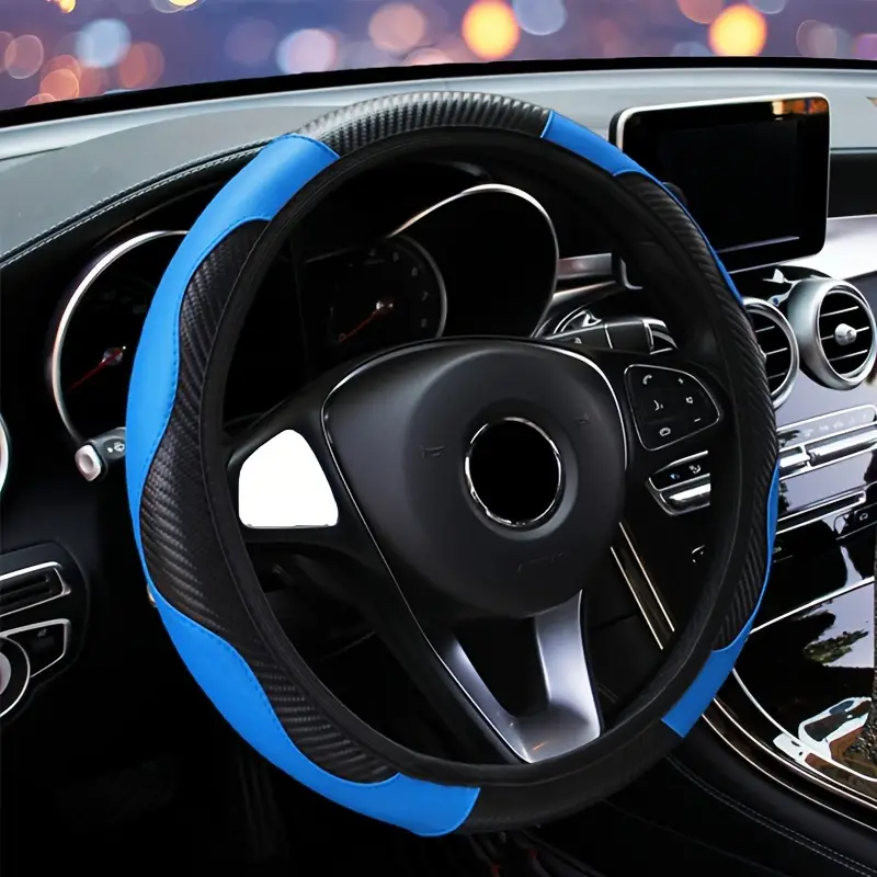 Automobile Couvre-volant, Cuir PU en fibre de carbone élastique sans anneau  intérieur, Disponible en différentes couleurs - Temu Canada