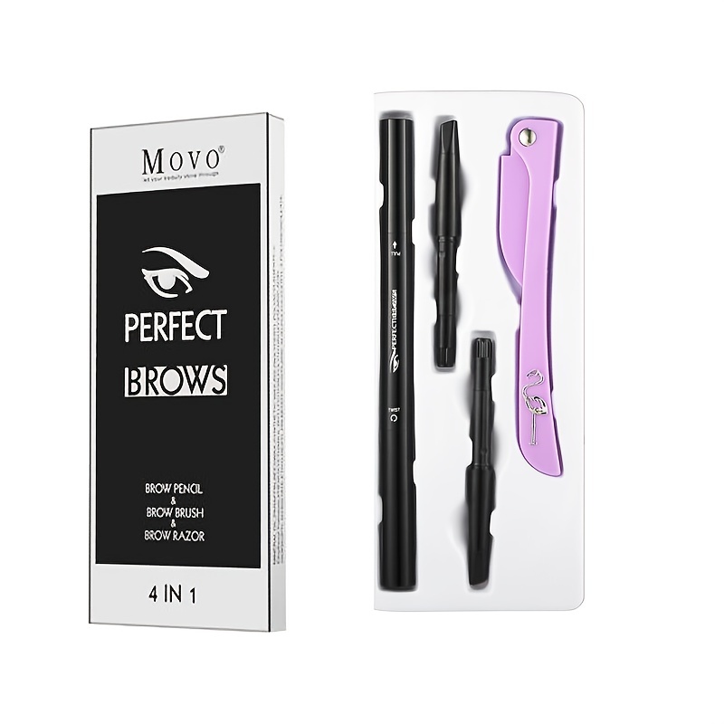 4 In 1 Replaceable 3 Colors Eyebrow Pencil Set,dual Ended Brow Pencil