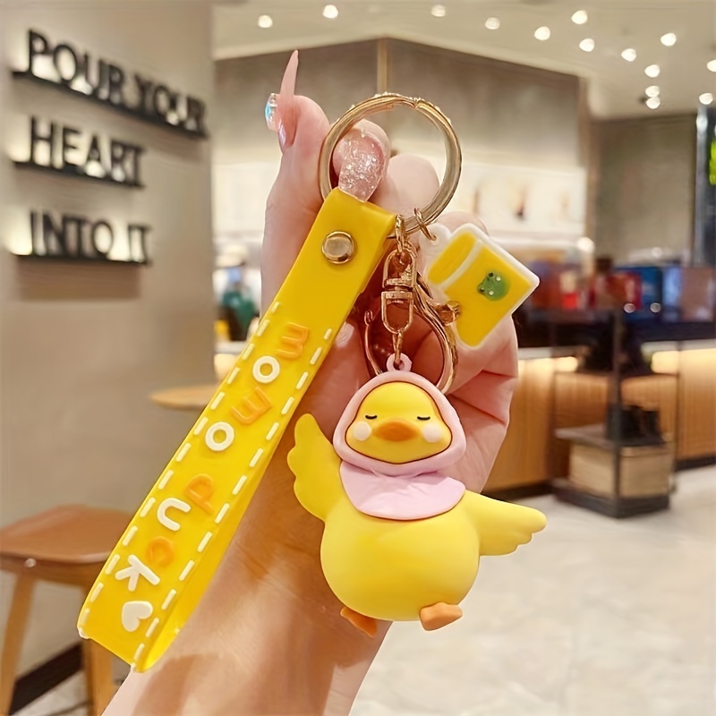 Exquisite Little Yellow Duck Cartoon Keychain Car Key Chain Car