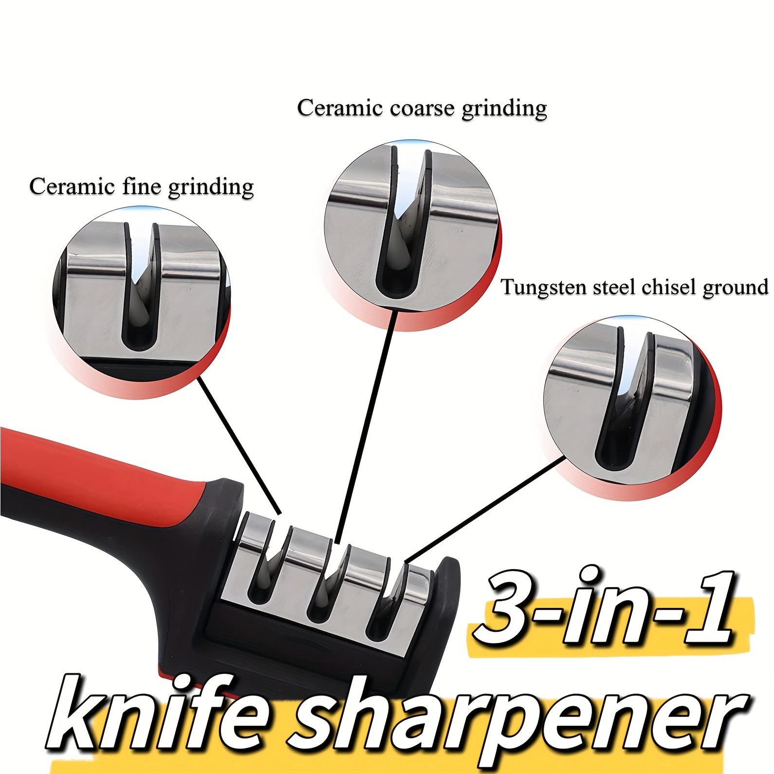 4-in-1 Knife Sharpener, 3-stage Knife Sharpeners For Kitchen Knives Pocket/tumbler  Knife Sharpener Heavy Duty Diamond Blade Really Works For Ceramic, Steel  Knives And Scissor Sharpener For Food Trucks - Temu