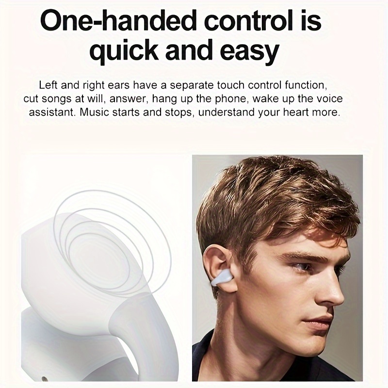 Wireless Ear Clip Air Conduction Headphones Clip Open Ear - Temu