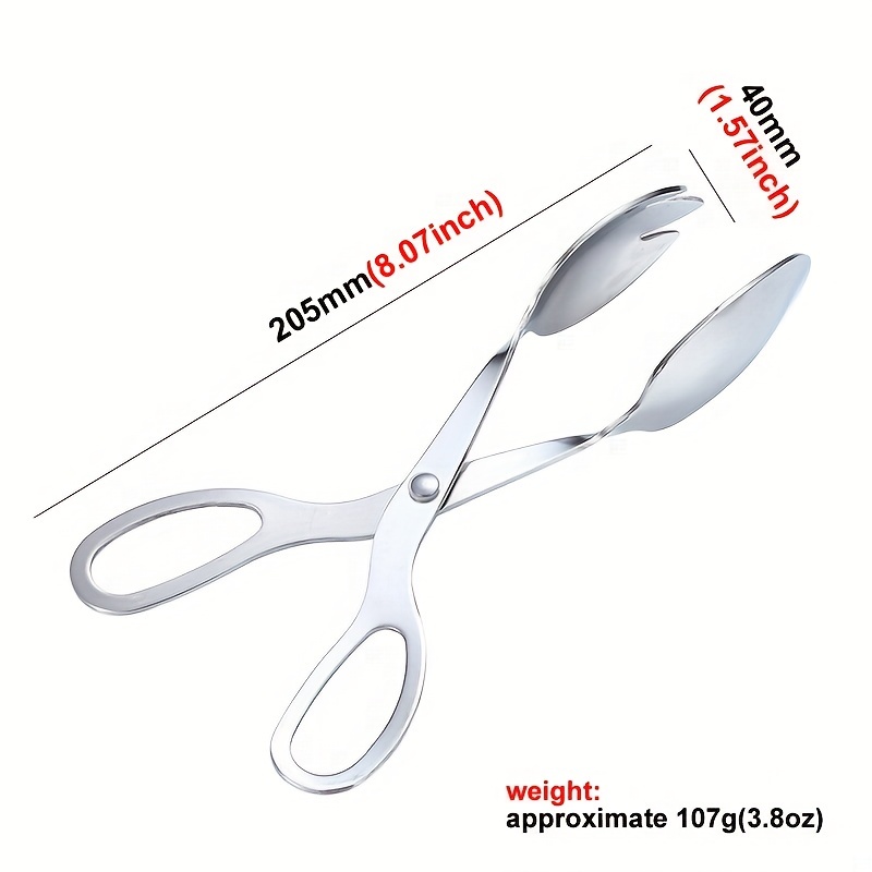 Salad Tong Stainless Steel Buffet Tong Salad Scissor Tong Food Serving Tong  for Catering Kitchen Party, Cake, Bread, Fruit, Frying (8 Inch)