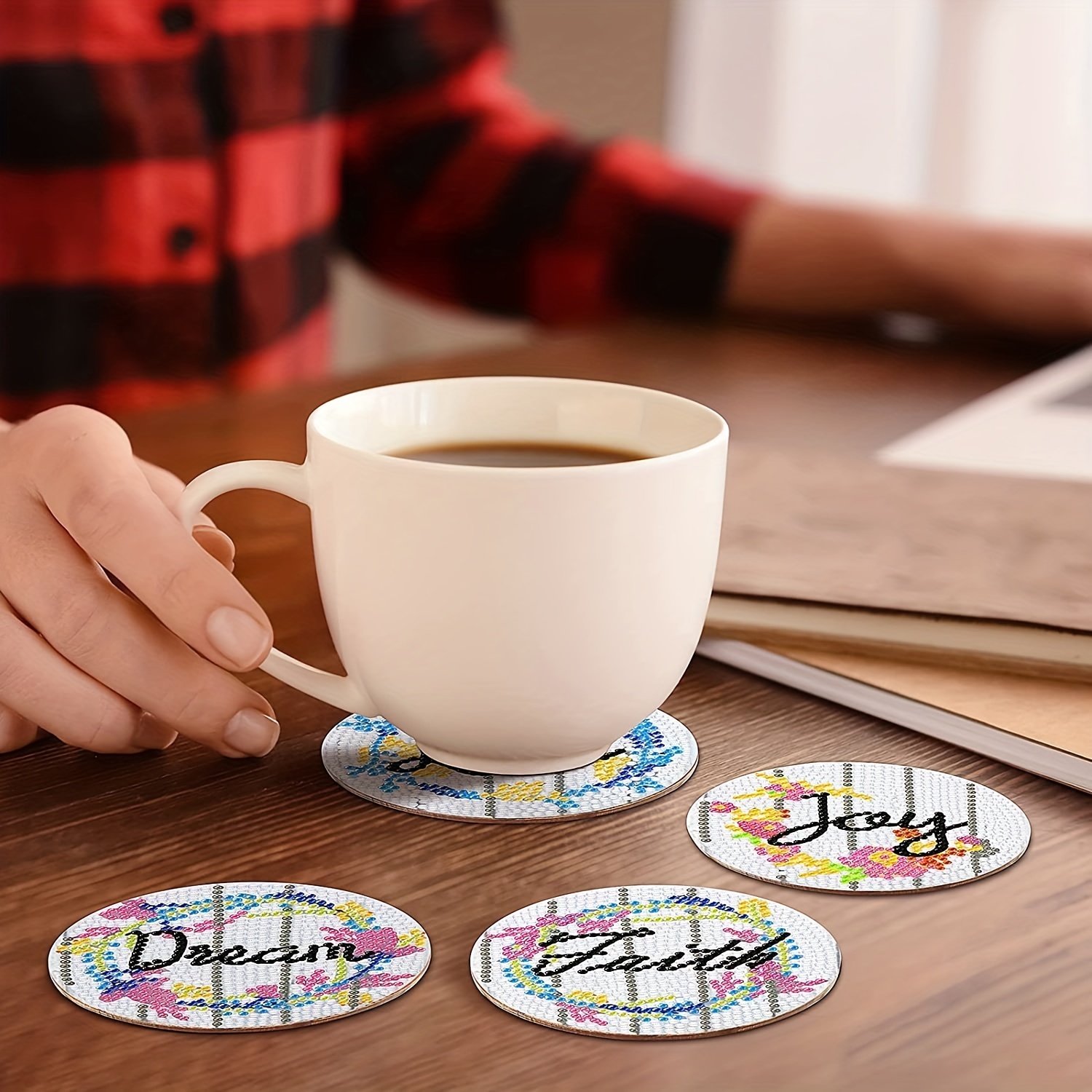 Artificial Diamond Painting Flip Flop Coasters Kit Diamond - Temu