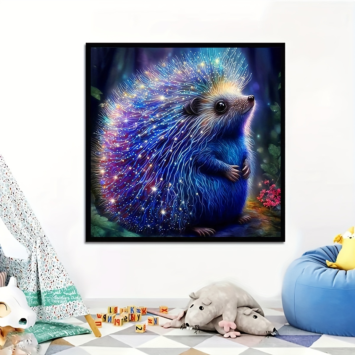 

1 Set, Glowing Hedgehog 5d Diamond Painting Kit For Adults - Diy Embroidery Craft For Home Wall Decor - Full Drill Diamonds - Perfect For Beginners