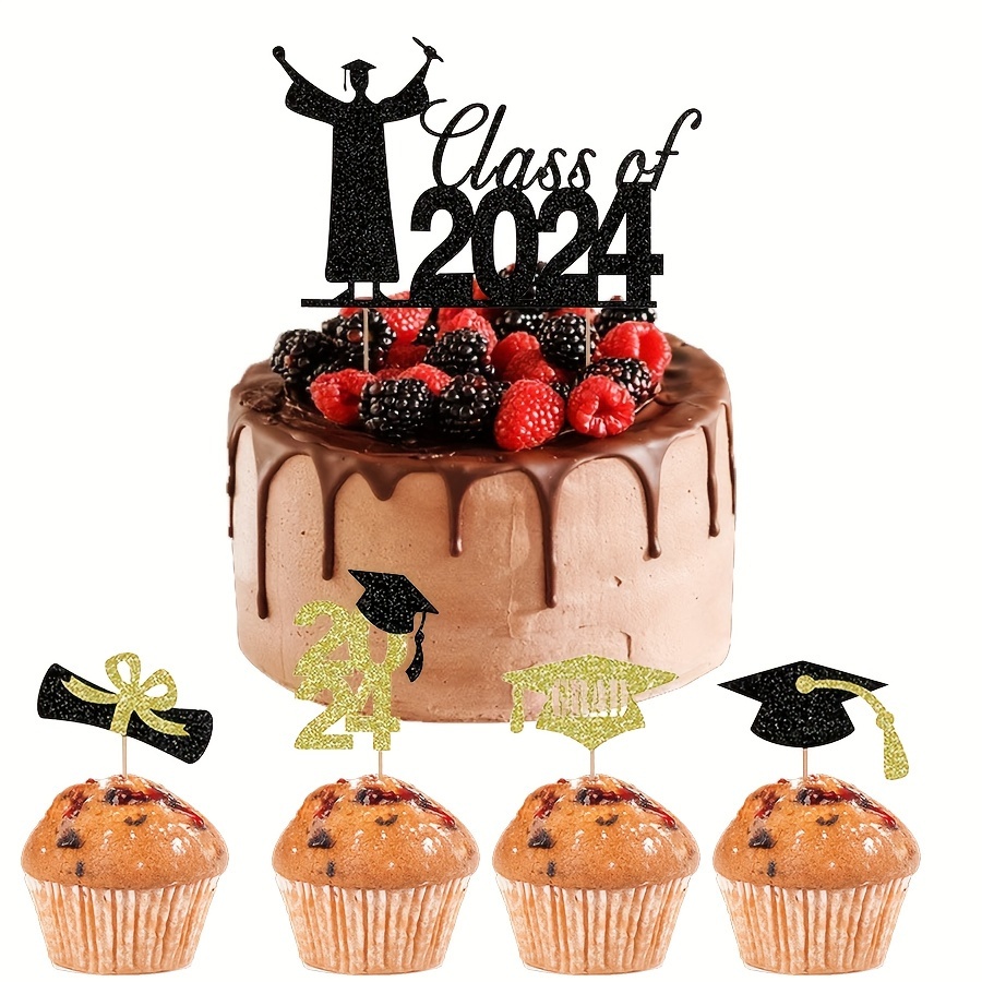 Classe de 2021 Cake Topper Black Glitter, Décorations de fête de remise des  diplômes 2021, Graduation Cake Topper 2021, Décorations de remise des  diplômes 2021, Décorations de remise des diplômes noires 
