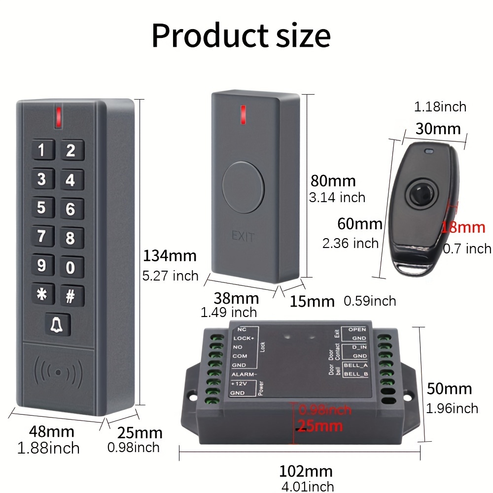 433Mhz Wireless Door Lock Remote Control Access Control 125Khz RFID Access Control Wireless Keypad Control Reader