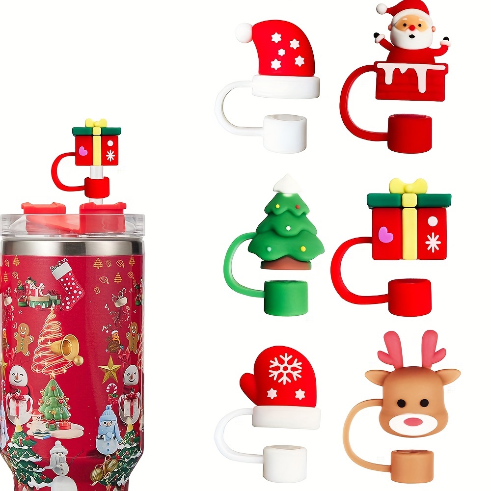 Christmas Cup Straw Cover Silicone Straw Cover 10mm Straw Cover