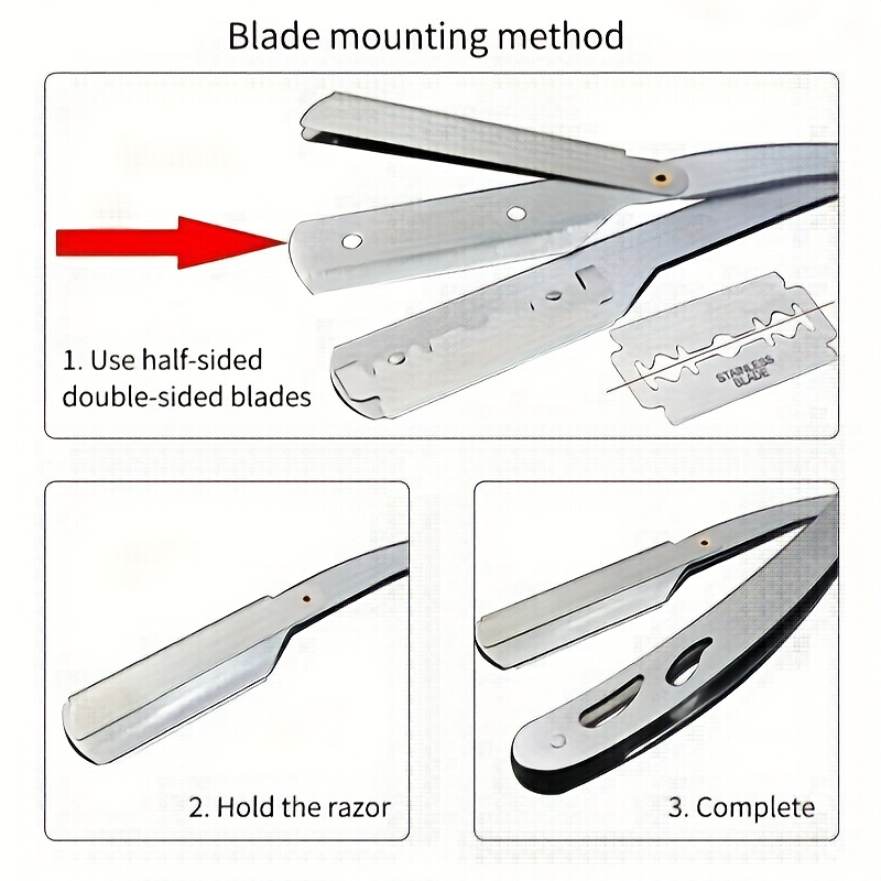 Foldable Hair Blade Barber Straight Razor For Shaving Men