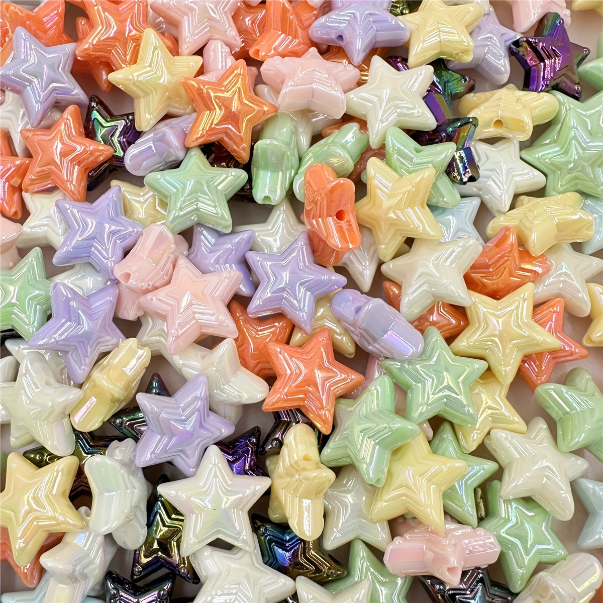 Colourful Five pointed Star Acrylic Loose Spacer Star Beads - Temu Sweden