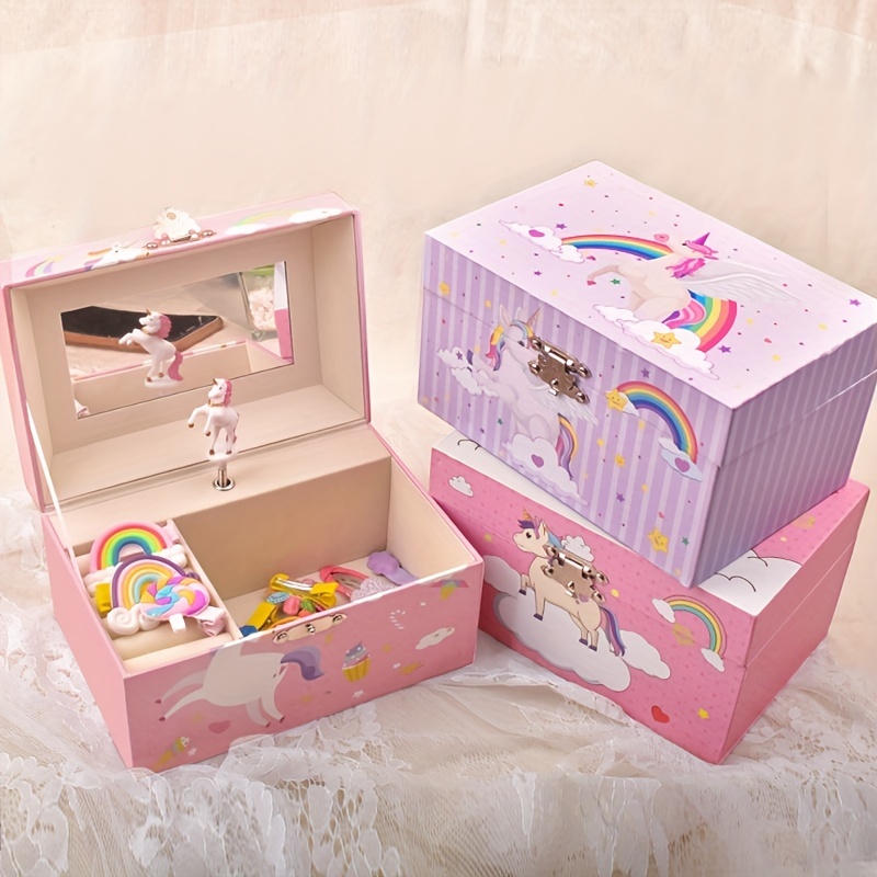 Girls Music Jewelry Box With Rotating Unicorn Jewelry - Temu