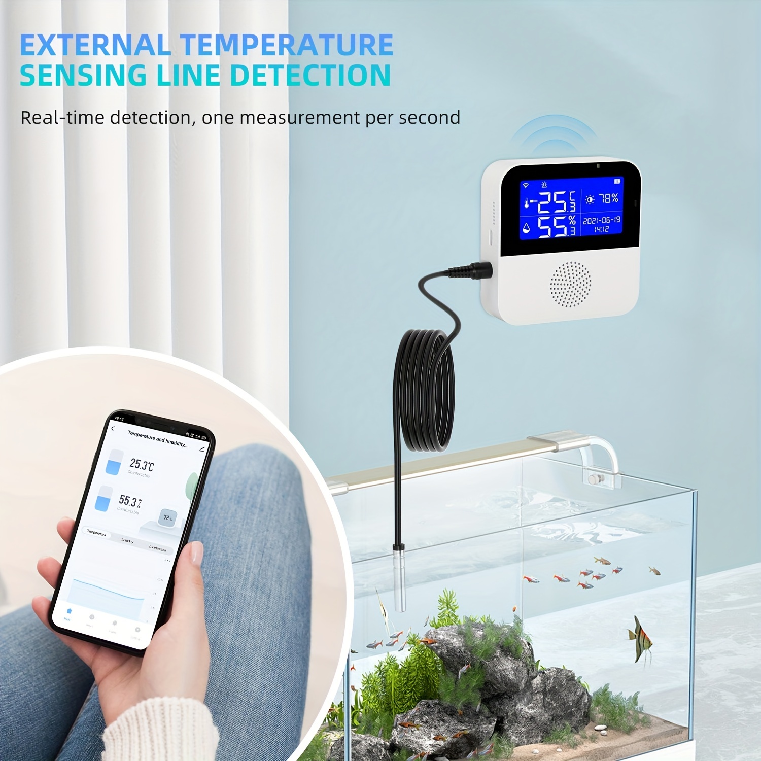 Temperature And Humidity Sensor Real-time Monitor Mini Smart Home  Thermometer App Remote Control Tuya Wifi Indoor Hygrometer