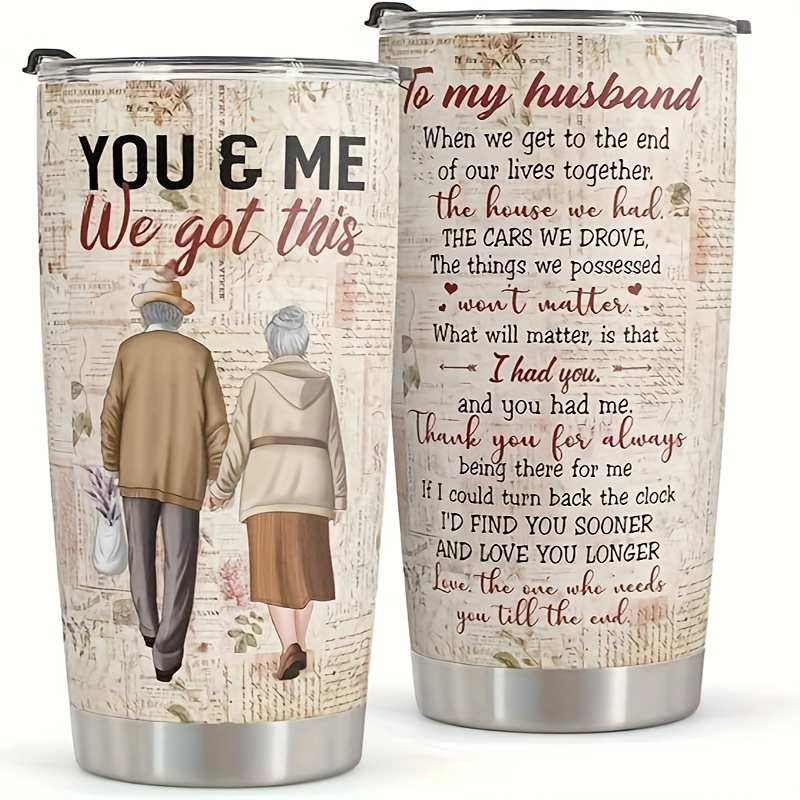 

1pc, Stainless Steel Tumbler 20oz Gift For Husband - Birthday Gift For Husband & Anniversary For Him - Fathers Day Gift For Husband From Wife Christmas Gift For Men