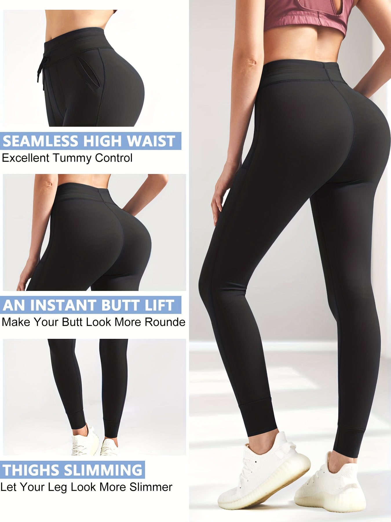  YOUNGCHARM 4 Pack Leggings with Pockets for Women,High Waist Tummy  Control Workout Yoga Pants 4Black-S : Clothing, Shoes & Jewelry