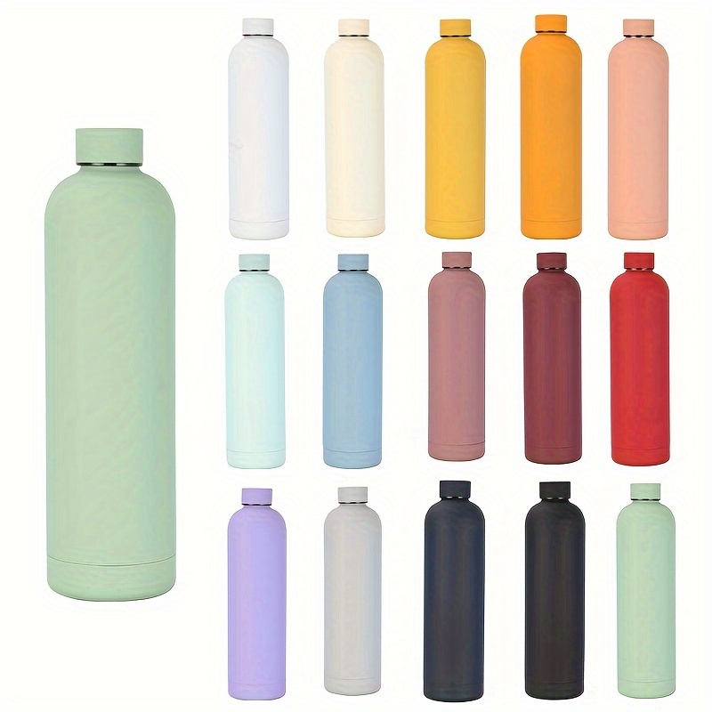 

1pc, Solid Color Vacuum Flask, 1000ml Insulated Water Bottles, Travel Thermal Cups, For Hot And Cold Beverages, Summer Winter Drinkware, Gifts