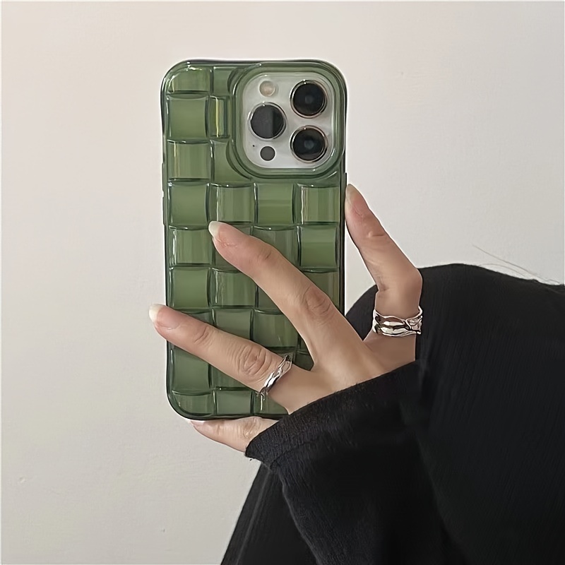

Simple Transparent Green Three-dimensional Braid For Iphone13/14/15/14 Phone Case 12promax 11