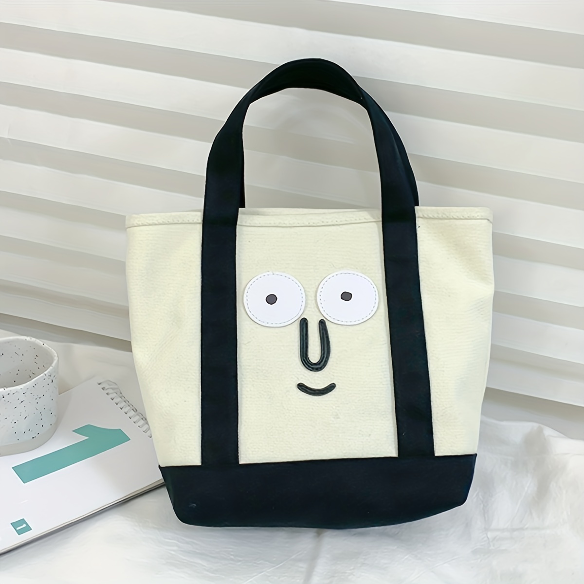 Funny Face Printed Large Capacity Tote Bag