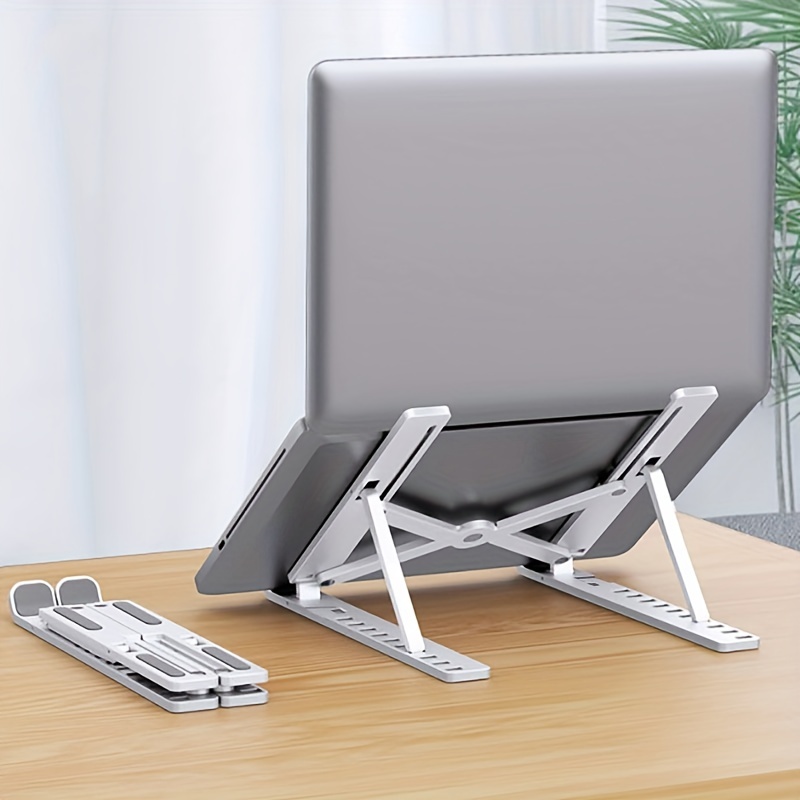 

Laptop Stand Single Fork Folding Lift Cooling Base Desktop Tablet Portable Bracket Compatible With All Notebook Abs Material Ten Levels Adjustable